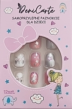 Накладные самоклеящиеся ногти для детей "Серебристый единорог", 974 - Deni Carte Tipsy Kids  — фото N1