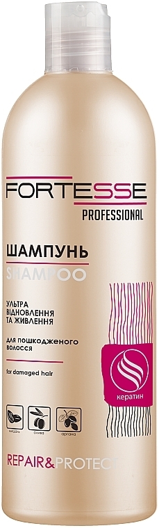 Шампунь відновлювальний для сухого та пошкодженого волосся - Fortesse Professional Repair & Protect Shampoo — фото N1