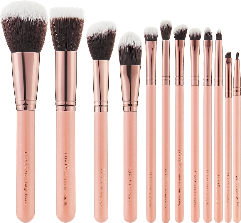 Набор кистей в холдере, 12 шт. - Luxie Signature Rose Gold Brush Set — фото N1