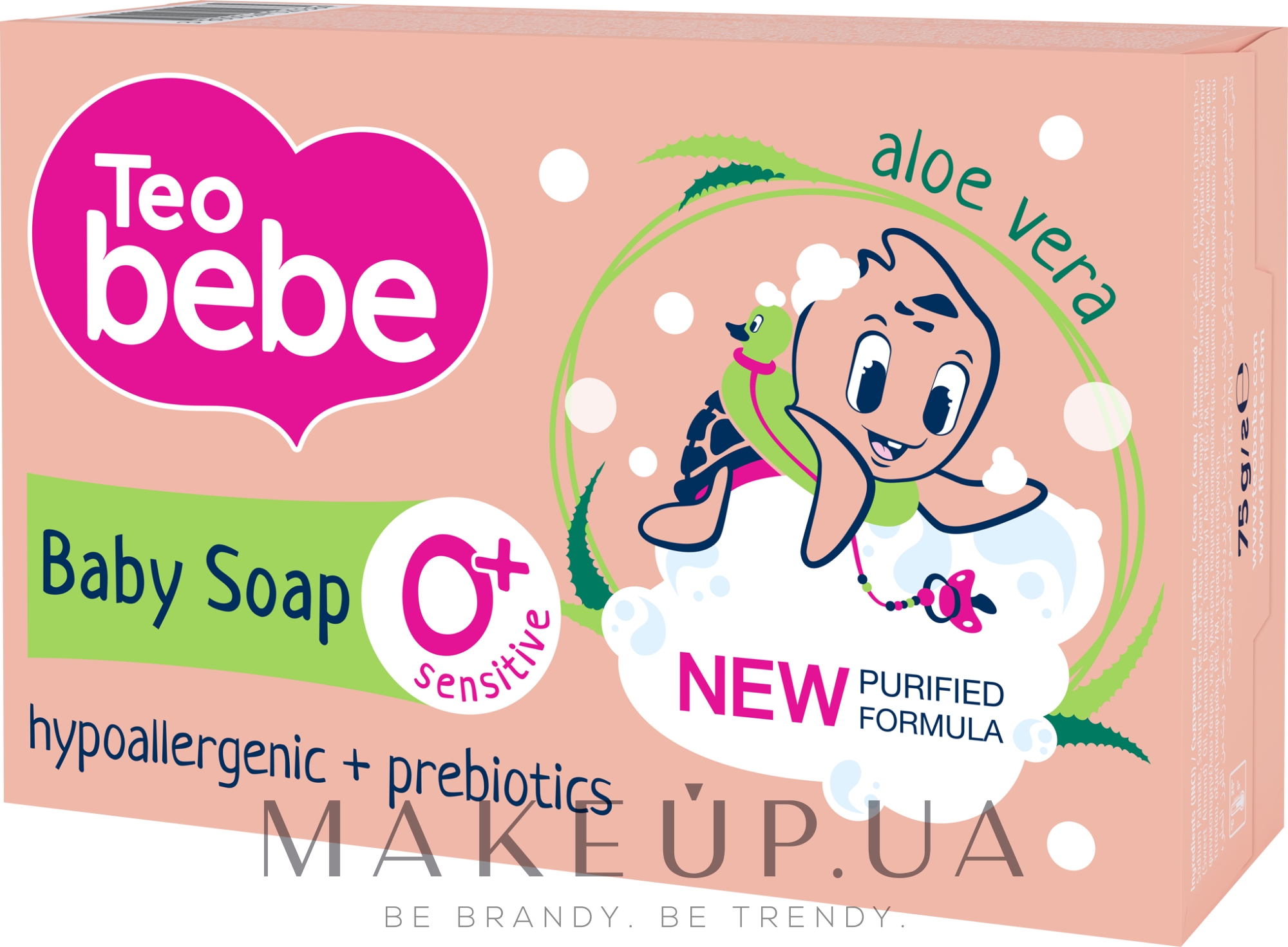 Детское твердое мыло с экстрактом алоэ вера - Teo Bebe Sensitive — фото 75g