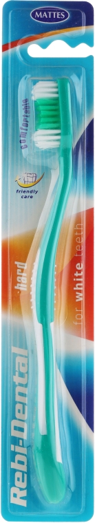 Зубная щетка Rebi-Dental M43, с жесткой щетиной, зеленая - Mattes — фото N1