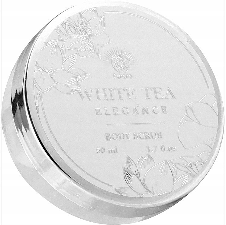 Набір "Білий чай" - Aurora White Tea Elegance (sh/foam/280ml + b/lotion/240ml + b/scrub/50ml + washcloth) — фото N5