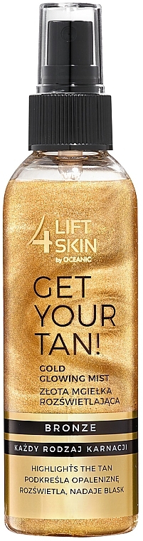 Мерехтливий міст для тіла - Lift4Skin Get Your Tan! Gold Glowing Mist — фото N1