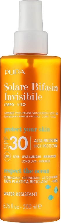 Двухфазный солнцезащитный крем SPF 30 - Pupa Two-Phase Sunscreen SPF 30 — фото N1