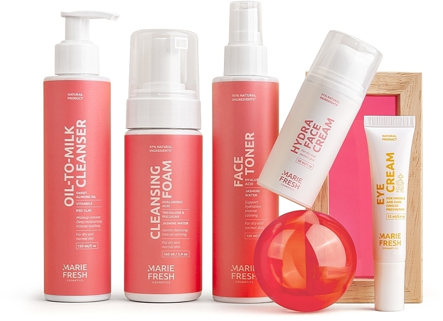 Набор "Комплексный уход за молодой сухой и нормальной кожей", 5 продуктов - Marie Fresh Cosmetics Foam Cleanser
