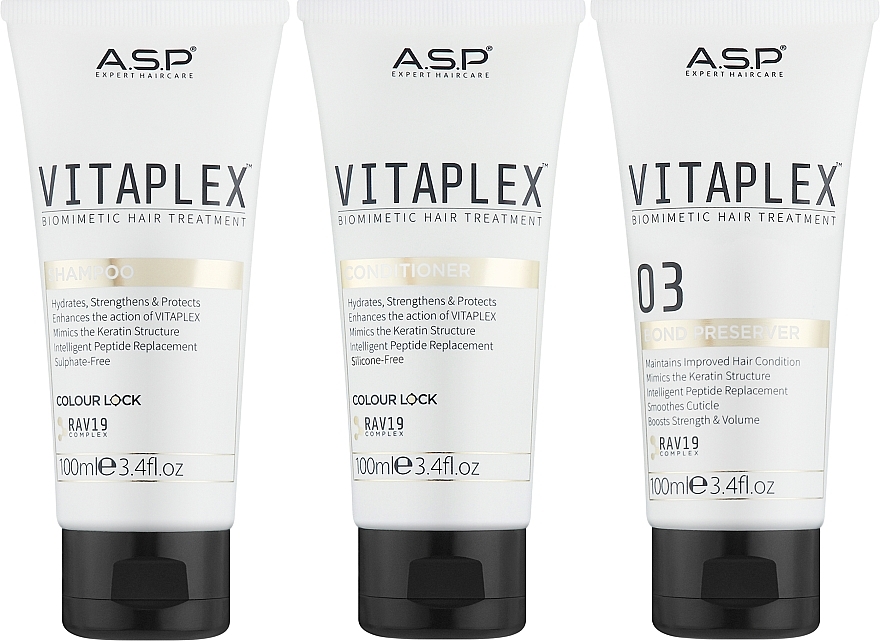 Набір - ASP Vitaplex Travel Kit (shm/100ml + cond/100ml + preserver/100ml) — фото N2