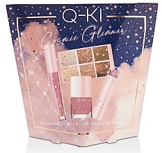 Духи, Парфюмерия, косметика Набор - Q-KI Cosmic Glimmer Gift Set (eyeshadow/5.4g + lipst/3/3g + lip/gloss/3ml + n/polish/7ml)