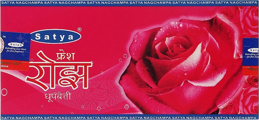 Благовония палочки "Свежая роза" - Satya Fresh Rose Dhoop Sticks