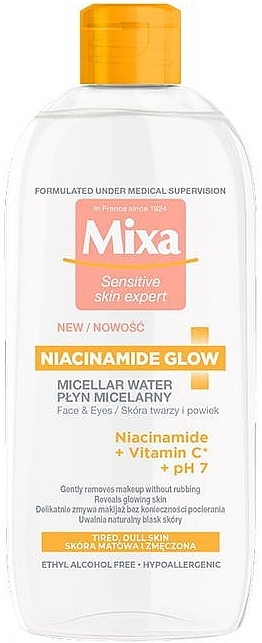 Міцелярна вода для обличчя - Mixa Niacinamide Glow — фото N1
