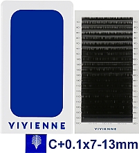 Накладные ресницы "Elite", черные, 20 линий (mix, 0,1, С + , 7-13) - Vivienne — фото N1