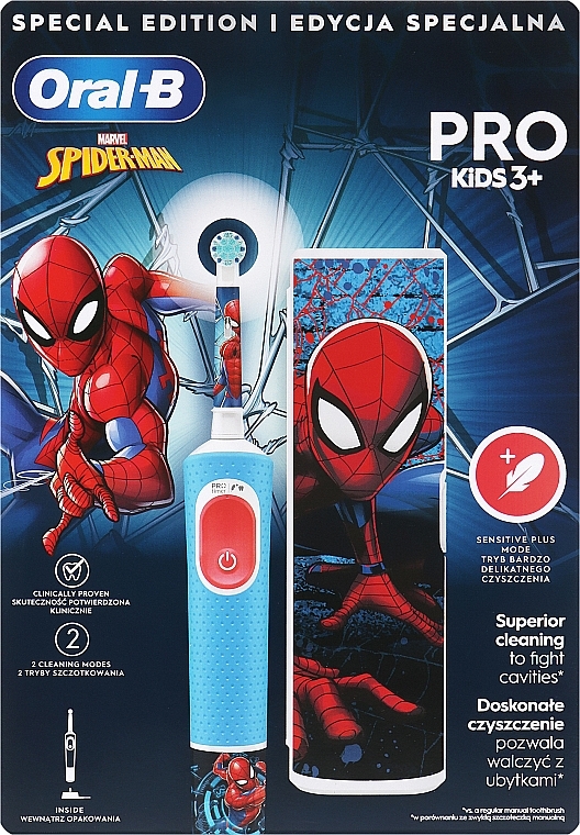 Набір - Oral-B Pro Kids Spider-Man (tooth/brush/1pcs + case) — фото N7