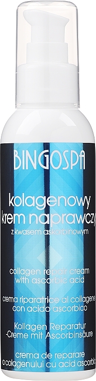 Колагеновий крем для обличчя, з аскорбіновою кислотою  - BingoSpa — фото N1