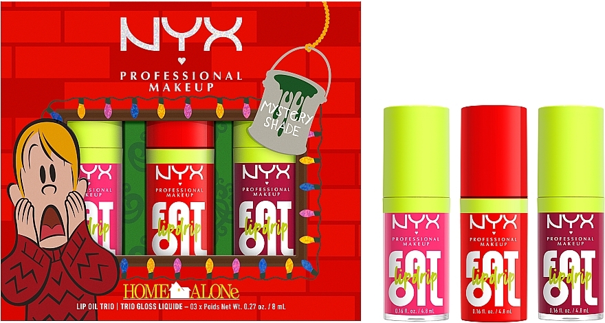 Набор для макияжа губ - NYX Professional Makeup Home Alone Fat Oil Lip Drip Trio (3xlip/oil/4.8ml) — фото N1