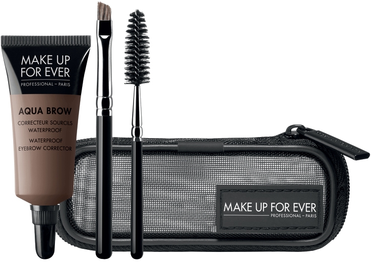 Набор - Make Up For Ever Aqua Brow Eyebrow Corrector Kit (corrector/7ml + brush/2pcs + bag) — фото N1