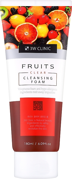 Пенка для умывания с фруктовыми экстрактами - 3W Clinic Fruits Clear Cleansing Foam — фото N1