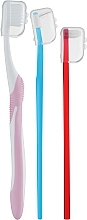 Парфумерія, косметика Набір ортодонтичний, світло-рожева щітка + синя - Dentonet Pharma 