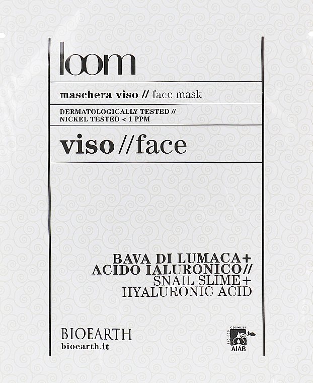 Маска для обличчя на основі муцину равлика і гіалурунової кислоти - Bioearth Loom