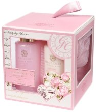 Духи, Парфюмерия, косметика Набор "Английская роза" - Grace Cole English Rose Travel Treats Gift Set (sh/gel/100ml + b/lot/100ml + wisp)