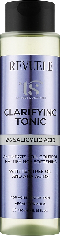 Очищающий тоник с салициловой кислотой 2% - Revuele Target Solution Clarifying Tonic — фото N1