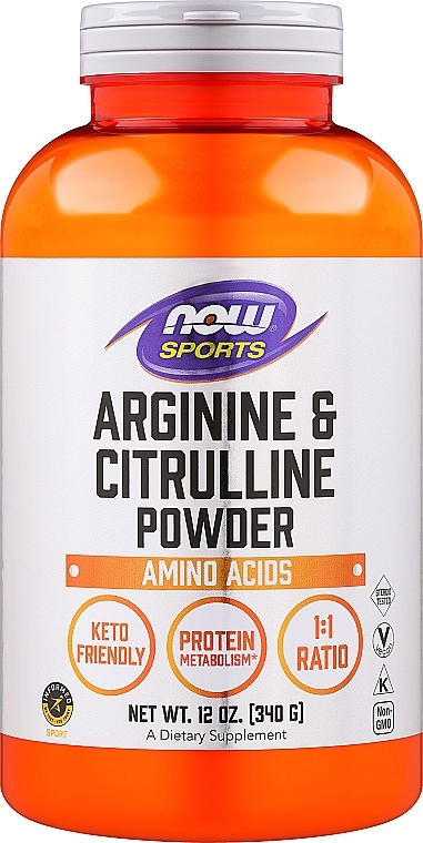 Амінокислоти в порошку "Аргінін і цитрулін" - Now Foods Arginine & Citrulline Sports — фото N1