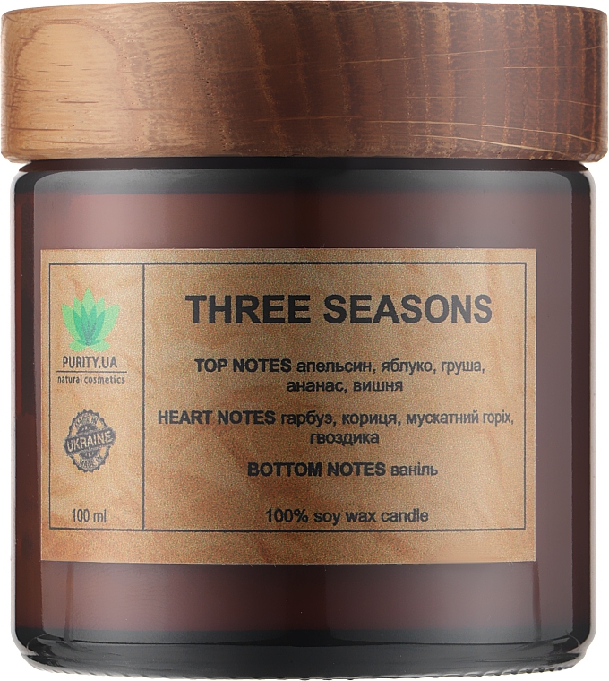 Аромасвеча "Three Seasons", в банке - Purity Candle — фото N1