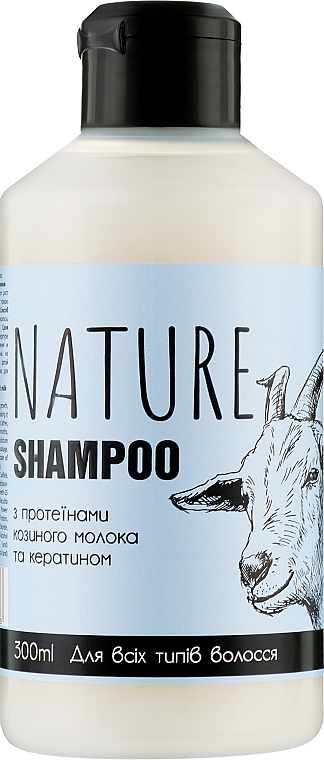 Шампунь для всех типов волос с протеинами козьего молока и кератином - Bioton Cosmetics Nature Shampoo — фото N1