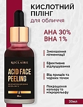 Кислотный пилинг для лица AHA 30% + BHA 1% - Reclaire Micellar Facial Water With Aloe Vera — фото N3