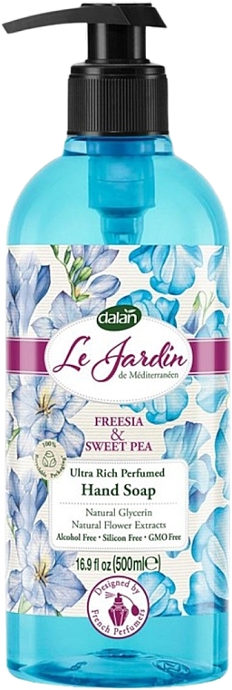 Парфюмированное жидкое мыло для рук "Фрезия и сладкий орех" - Dalan Le Jardin Ultra Rich Perfumed Hand Soap Freesia And Sweet Pea — фото N1