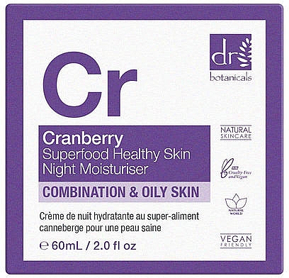 Ночной увлажняющий крем для лица - Dr. Botanicals Cranberry Superfood Healthy Skin Night Moisturiser — фото N4