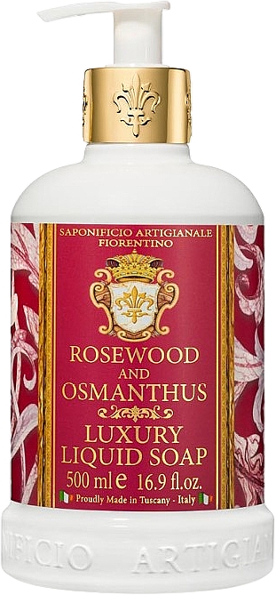 Натуральное жидкое мыло "Палисандр и осматус" - Saponificio Artigianale Fiorentino Rosewood And Osmatus Luxury Liquid Soap — фото N1
