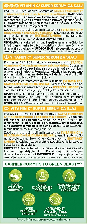 Сыворотка с витамином С для уменьшения видимости пигментных пятен, выравнивания тона и сияния кожи лица - Garnier Skin Naturals Vitamin C Serum — фото N4
