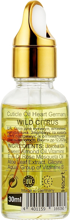 Масло для кутикулы "Дикий цитрус" - Heart Germany Wild Citrus Cuticle Oil — фото N2