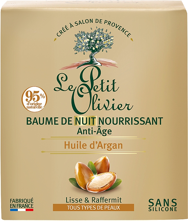 Антивозрастной ночной бальзам для лица с аргановым маслом - Le Petit Olivier Night Balm Anti-aging Argan Oil — фото N2