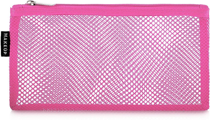 Косметичка дорожная, розовая "Pink mesh", 22 x 10см - MAKEUP — фото N1