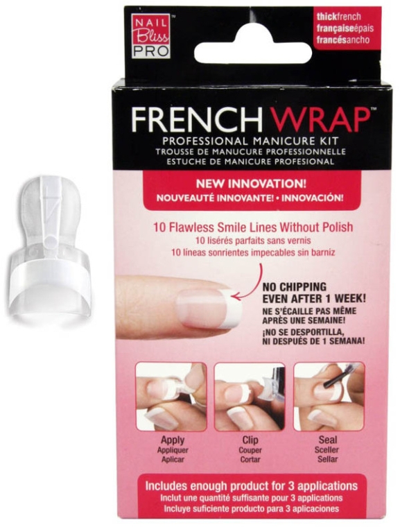 Набір для французського манікюру з білими широкими тіпсами - Dashing Diva Nail Bliss Professional Kit Manicure