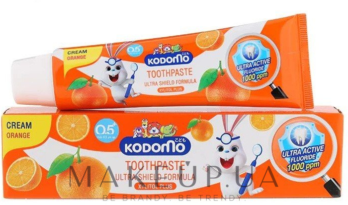 Детская зубная паста со вкусом апельсина - Lion Kodomo Toothpaste Children Orange Flavor  — фото 65g