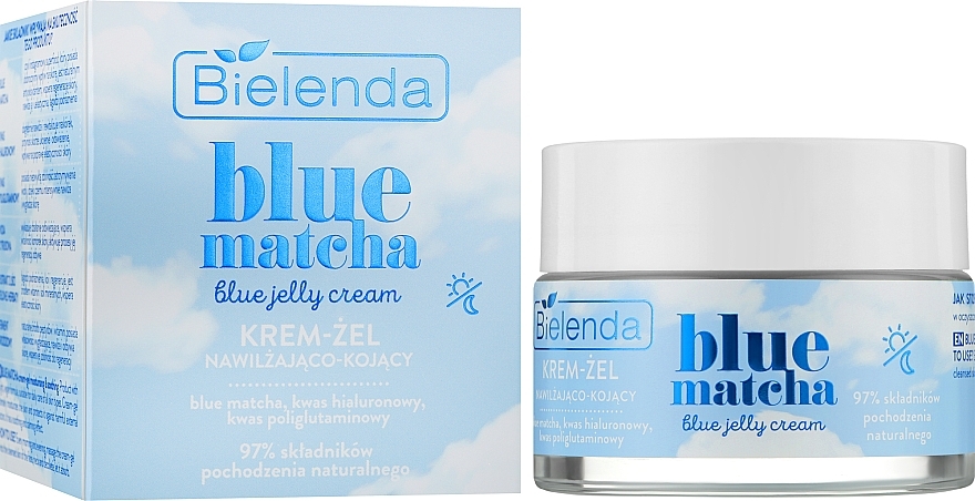 УЦЕНКА Крем-гель увлажняющий для лица - Bielenda Blue Matcha Blue Jelly Cream * — фото N2