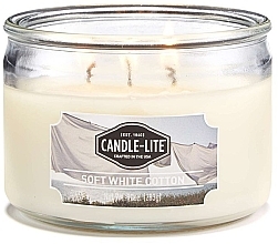 Парфумерія, косметика Ароматична свічка в банці з трьома ґнотами - Candle-Lite Company Soft White Cotton Candle