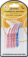 Духи, Парфюмерия, косметика Межзубные ершики L-образные, 4 x 0.40 мм + 4 x 0.45 мм - Nordics L-shaped Interdental Brushes