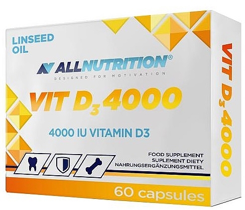Пищевая добавка "D3 4000 и льняное масло" - Allnutrition Vit D3 4000 — фото N1