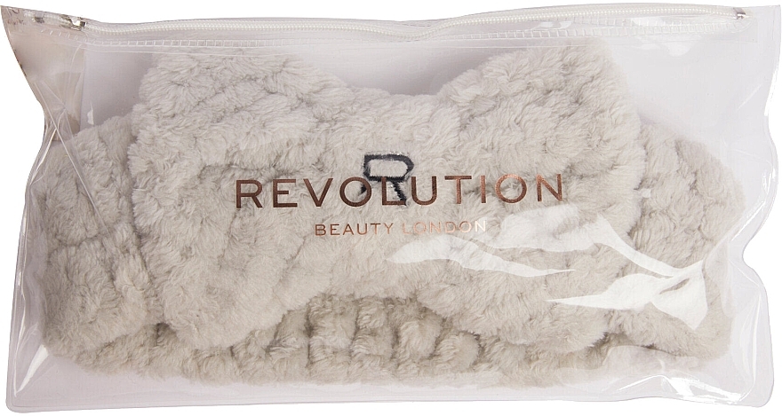 Косметична пов'язка на голову, сіра - Revolution Skincare Grey Headband — фото N3