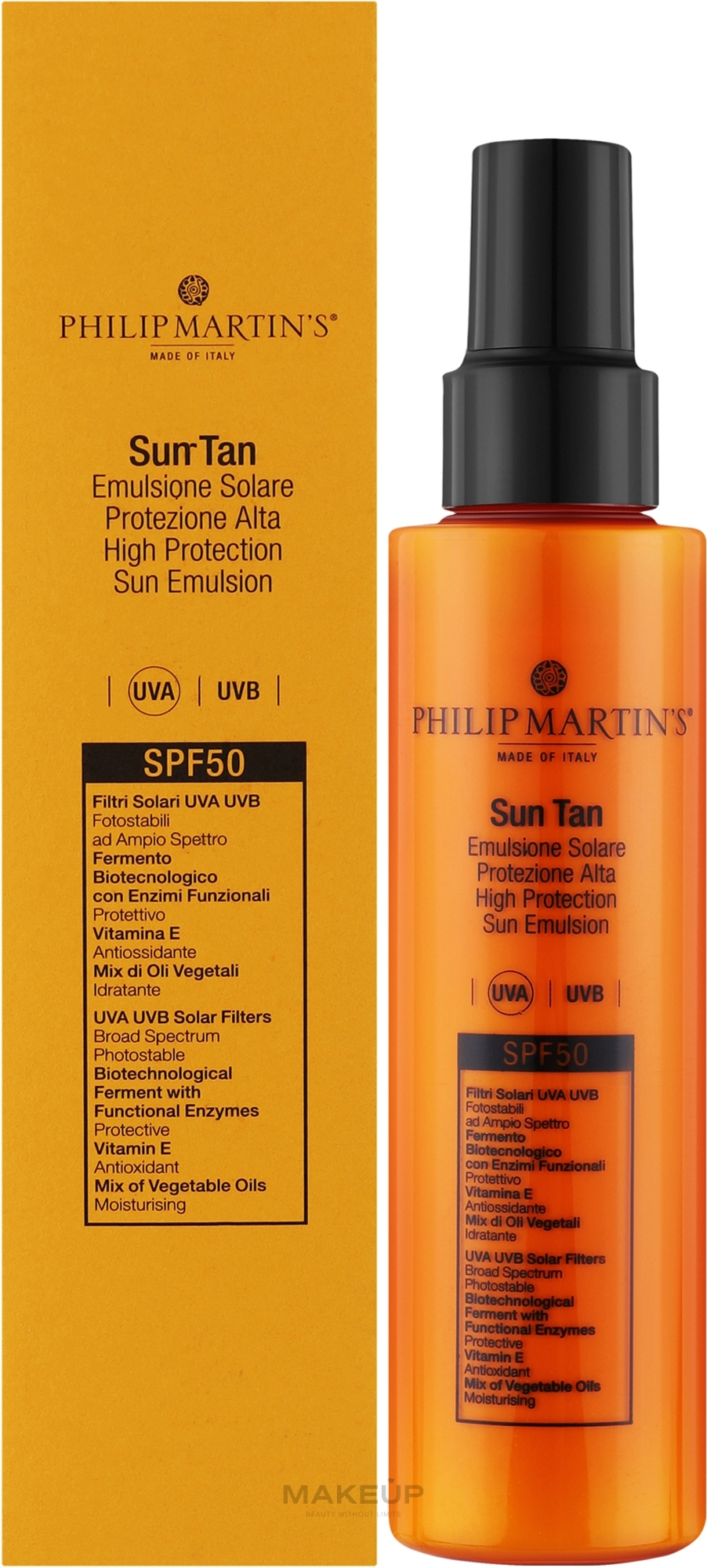 Солнцезащитная эмульсия - Philip Martin's Sun Tan SPF50 — фото 100ml