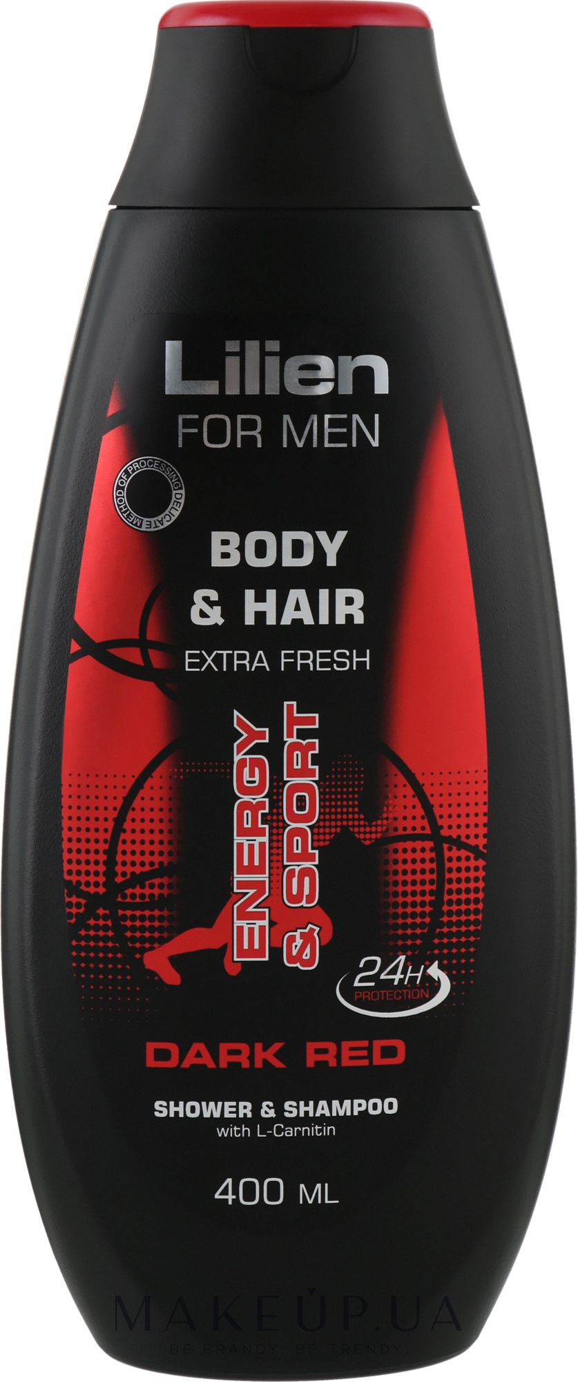 Мужской шампунь-гель для душа - Lilien For Men Body & Hair Dark Red Shower & Shampoo — фото 400ml