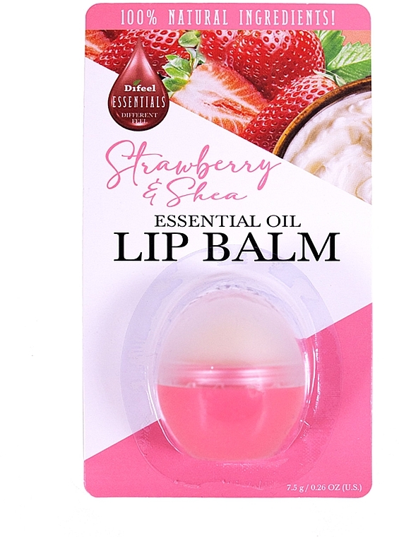 Бальзам для губ "Клубника и масло ши" - Difeel Essentials Strawberry & Shea Lip Balm — фото N1