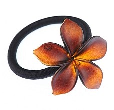 Парфумерія, косметика Затискач еластичний для волосся "Brown" - Kosmart Medium Size Flower Shape Hair Elastic With Decoration