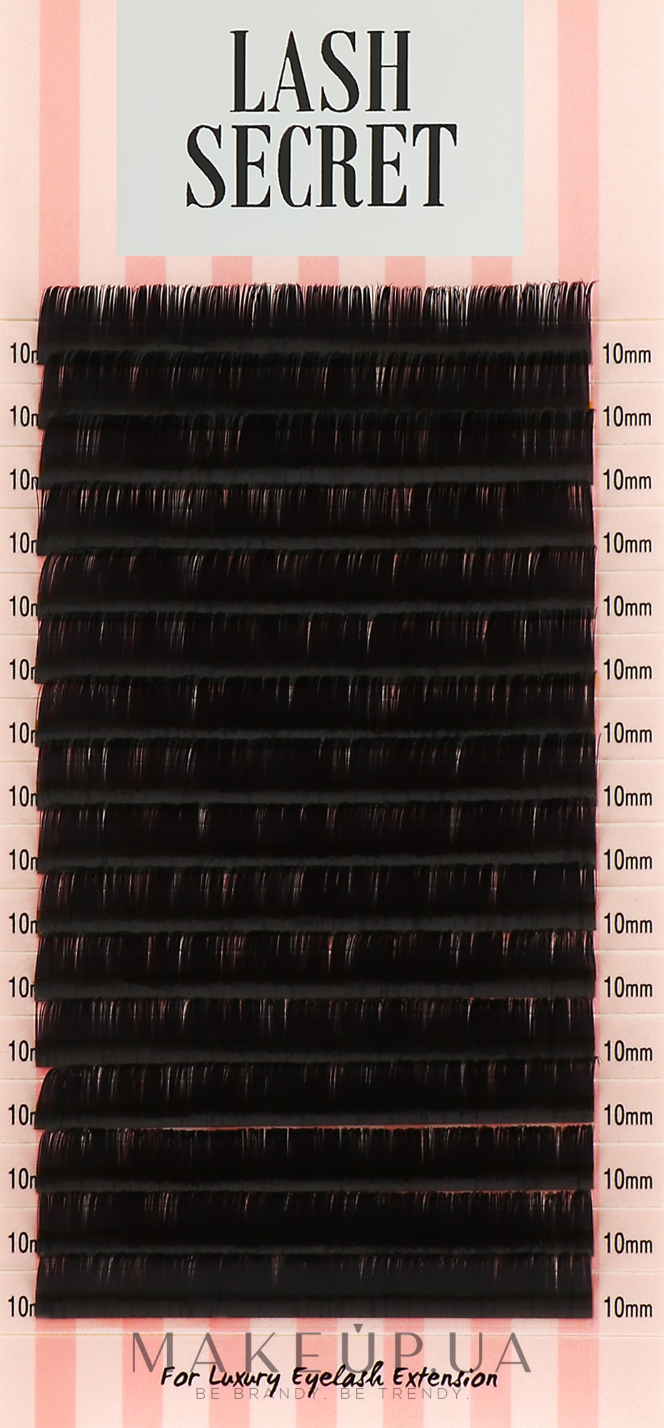 Накладные ресницы, черные, 16 линий (один размер, 0,05, D, 10) - Lash Secret — фото 1уп