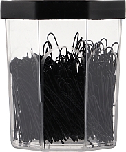 Шпильки прямі для волосся, чорні, 4.5 см - Lussoni Hair Pins Black — фото N1