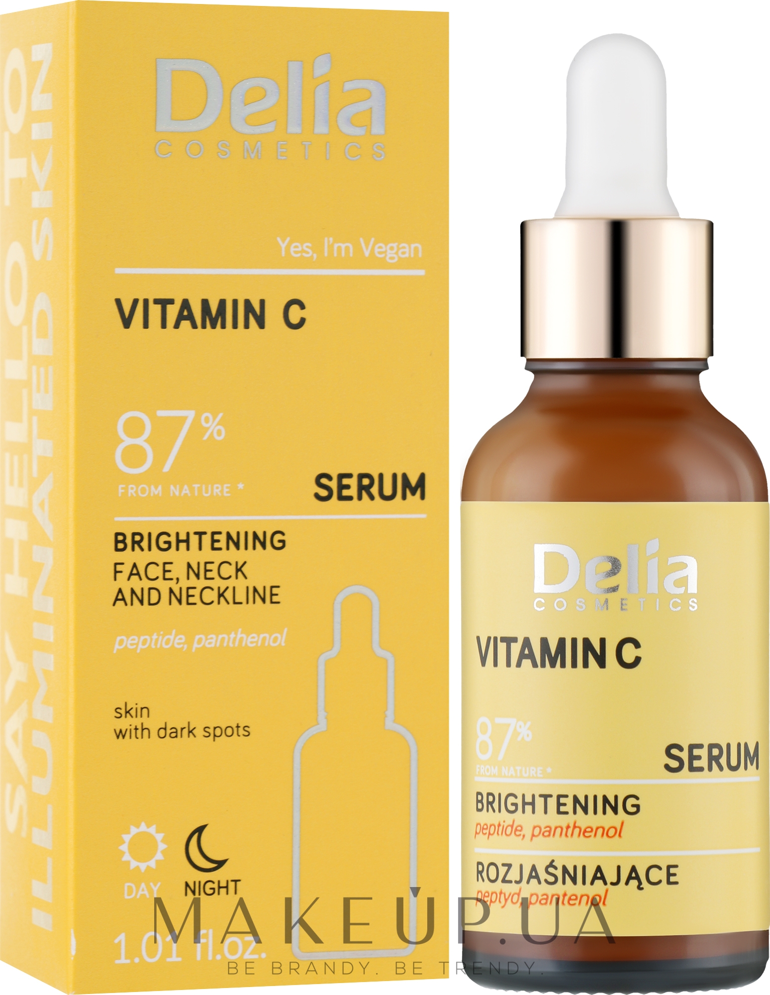 Освітлювальна сироватка для обличчя, шиї та зони декольте, з вітаміном С - Delia Vitamin C Serum — фото 30ml