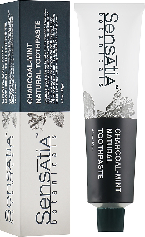 Зубная отбеливающая паста "Уголь и Мята" - Sensatia Botanicals Charcoal-Mint Natural Toothpaste