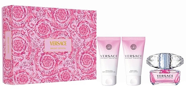 Versace Bright Crystal - Набір (edt/50ml + b/l/50ml + s/g/50ml) — фото N1